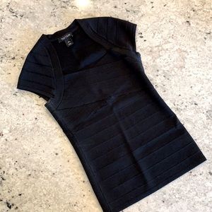 WHBM Black Bodycon Top XS